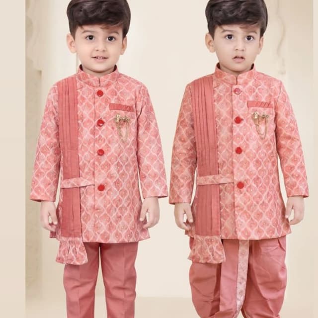 Peach, Pink, Gold Indo-Western Set