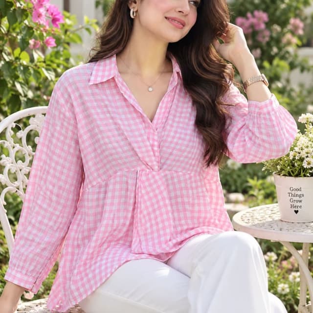 Pastel pink and white Blouse