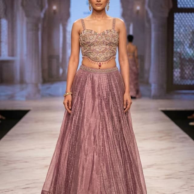 Dusty mauve, lavender, muted rose gold Lehenga Choli