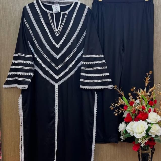Black and white Kurti and pant set