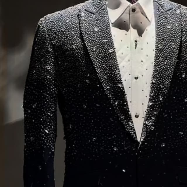 Black, White, Silver Blazer/Suit Jacket