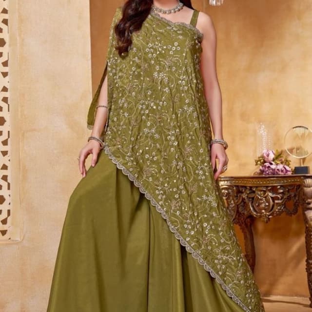 Olive Green Sharara Set