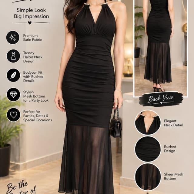 Solid Black Dress