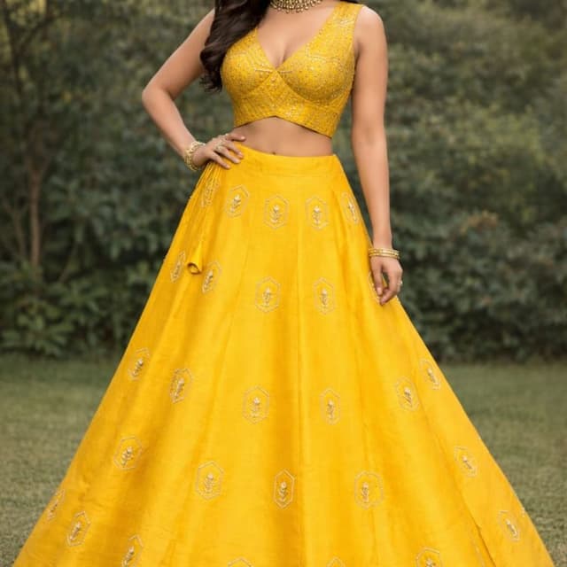 Vibrant Mustard Yellow Lehenga Choli