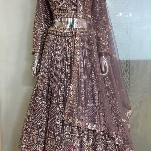 Mauve, Dusty Purple, Gold Lehenga Choli