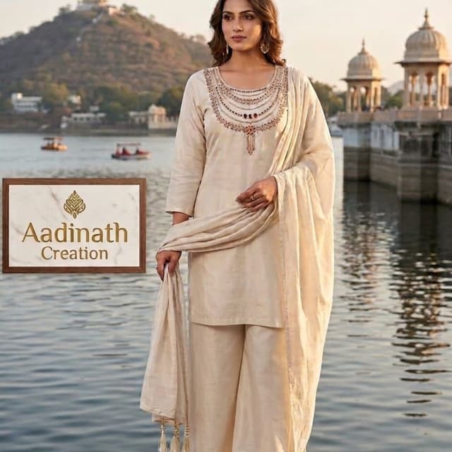 Beige, Off-white, Earthy tones Salwar Suit Set