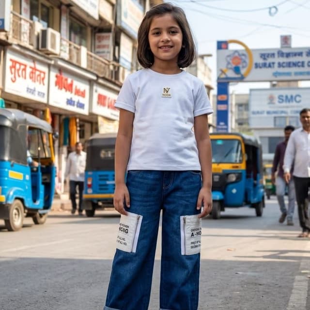 White, Blue T-shirt and Jeans set