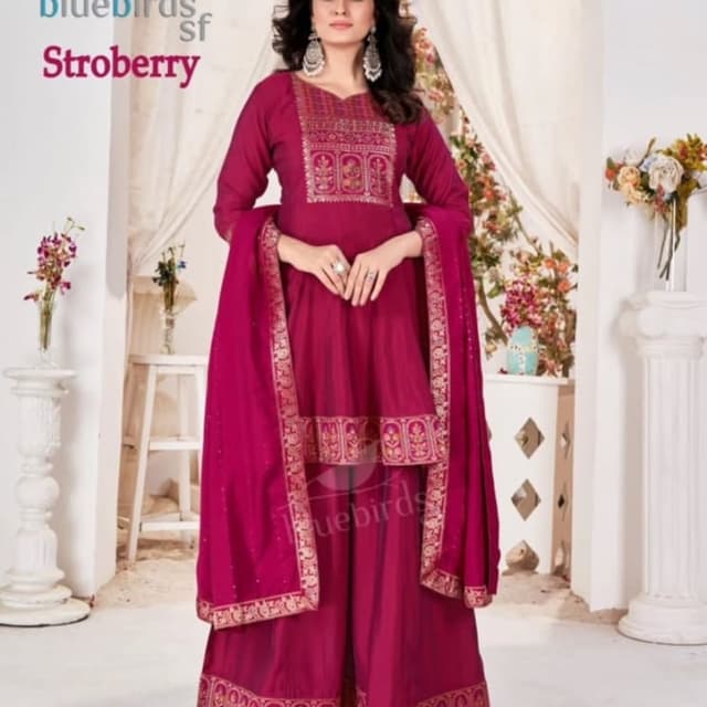 Magenta, Hot Pink, Gold Sharara Set