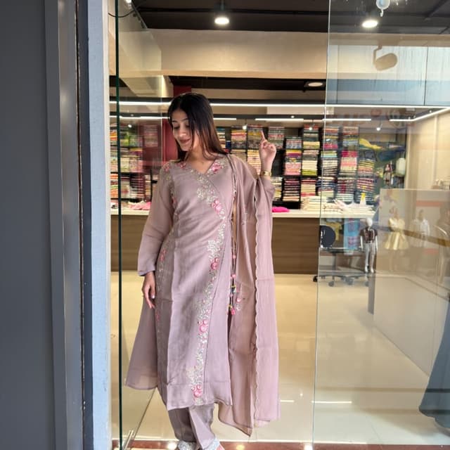 Mauve, Dusty Pink, Pale Pink Kurta Set with Dupatta