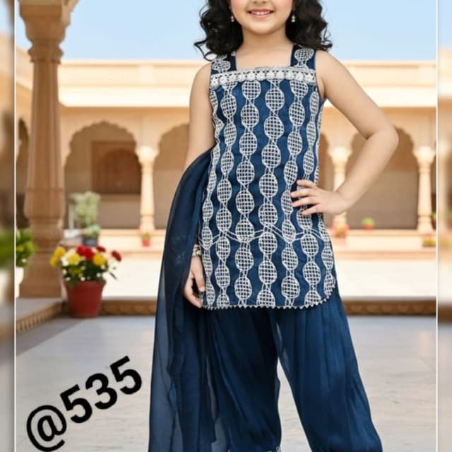 Navy Blue with white embroidery Salwar Kameez set