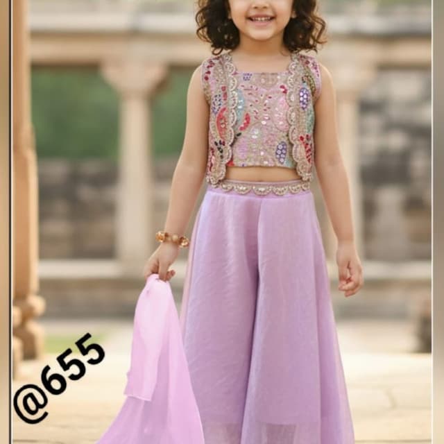 Lavender, Pink, Multi-color embroidery Lehenga Choli with Koti