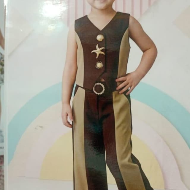 Brown and Beige Jumpsuit