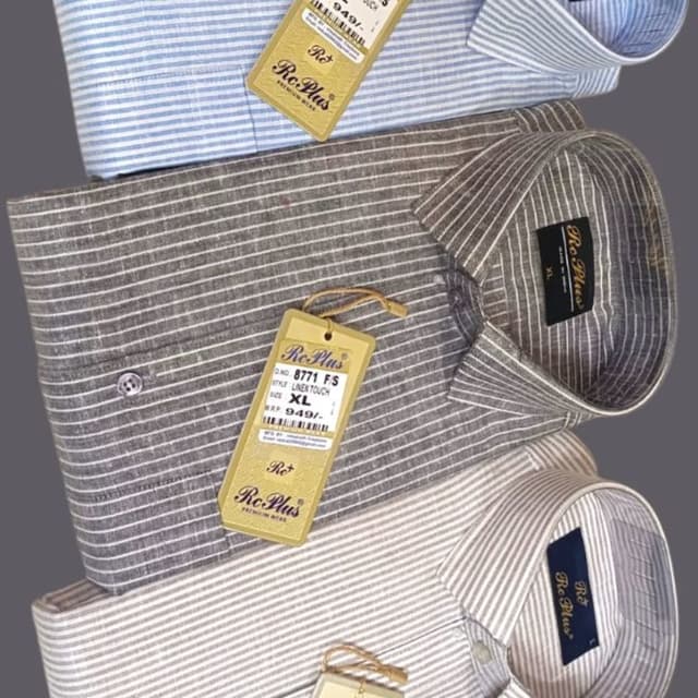 Light Blue and White, Grey and White, Beige and White Shirt