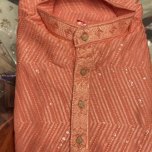 Peach, Coral Kurta
