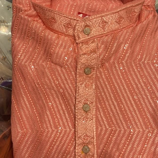 Peach or coral pink Kurta
