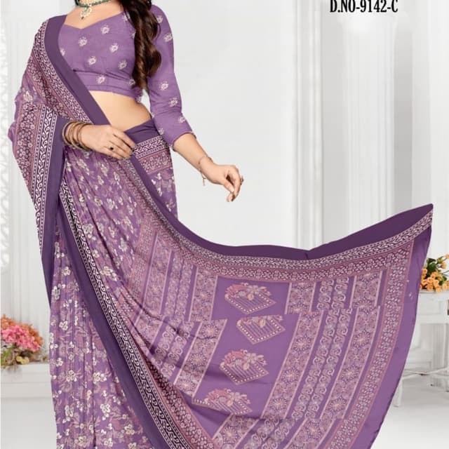 Lavender and Deep Purple Saree