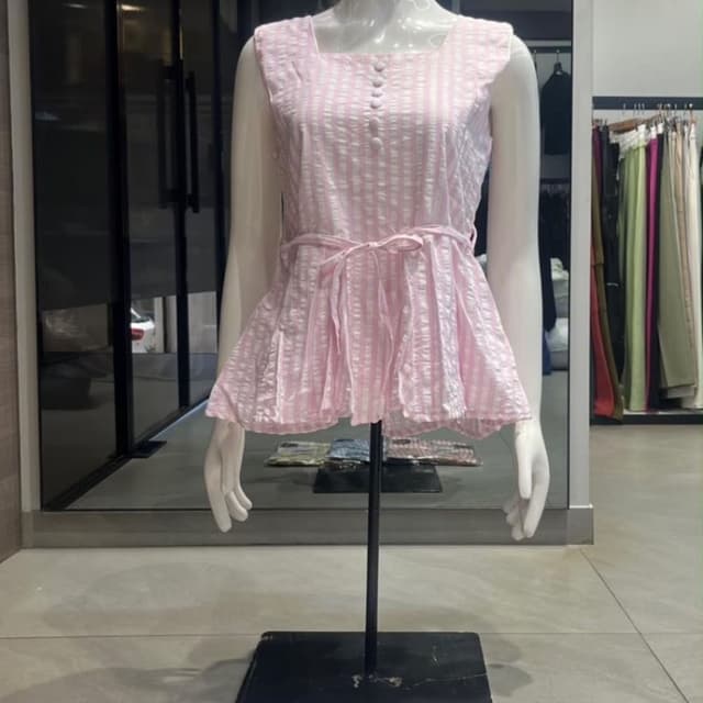 Pastel pink and white Top