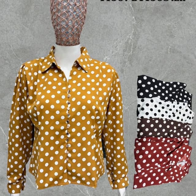 Mustard yellow with white polka dots (available in multiple colorways) Shirt