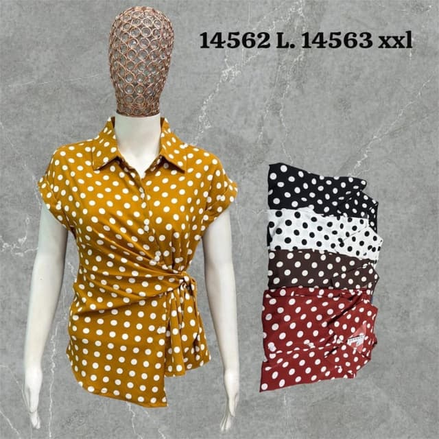 Mustard Yellow, Black, White, Brown, Maroon Blouse