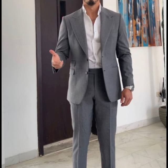 Grey suit with white shirt Suit