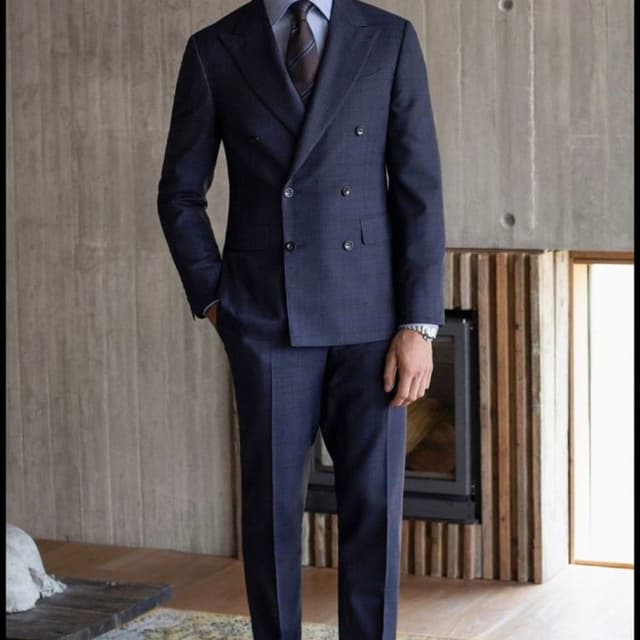 Navy Blue, Light Blue, Dark Brown Suit