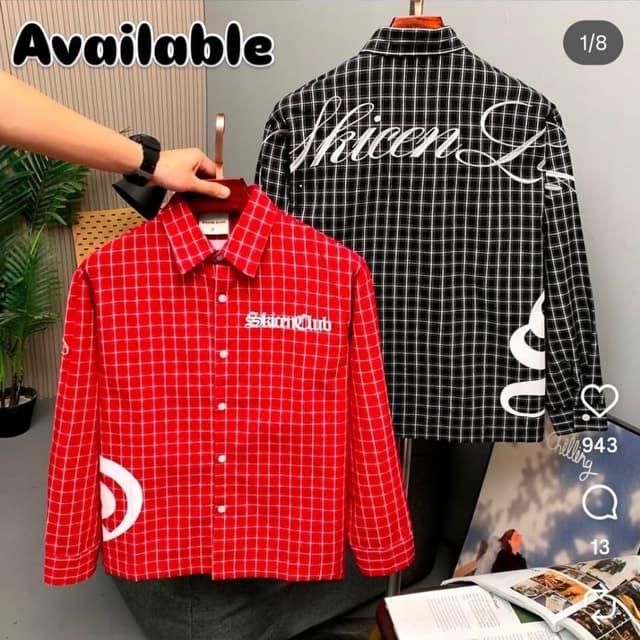 Red and White, Black and White Shirt