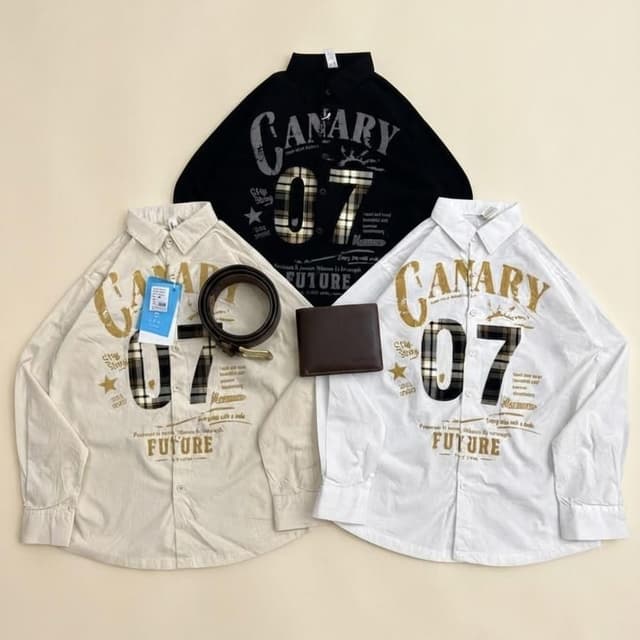 Black, White, Beige, Dark Brown Shirt