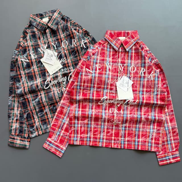 Red, Blue, White, Black Shirt