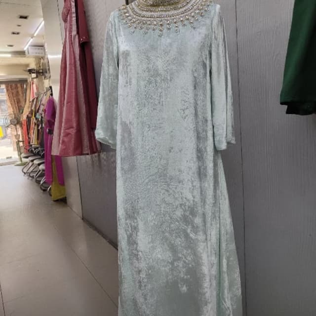 Light Mint Green, Silver, Gold Kurti or Anarkali Dress