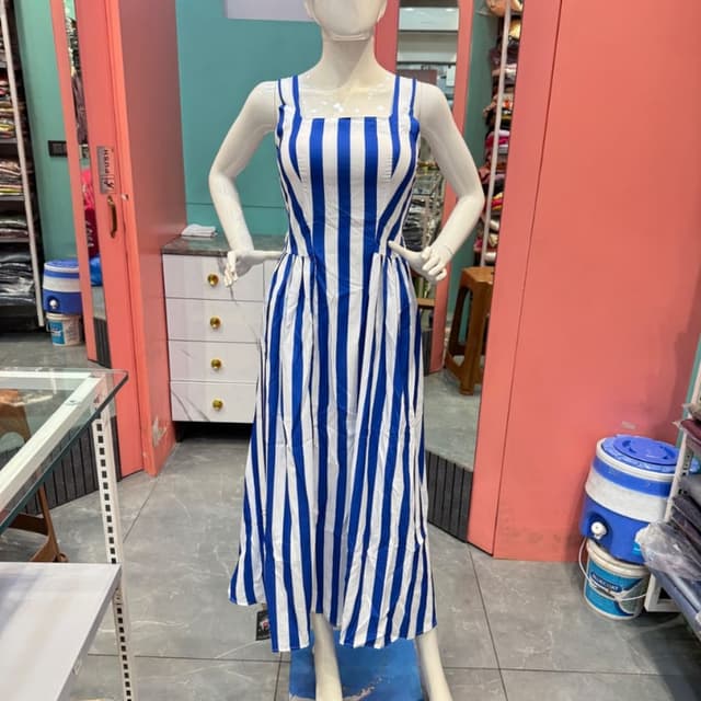 Royal Blue and White Dress