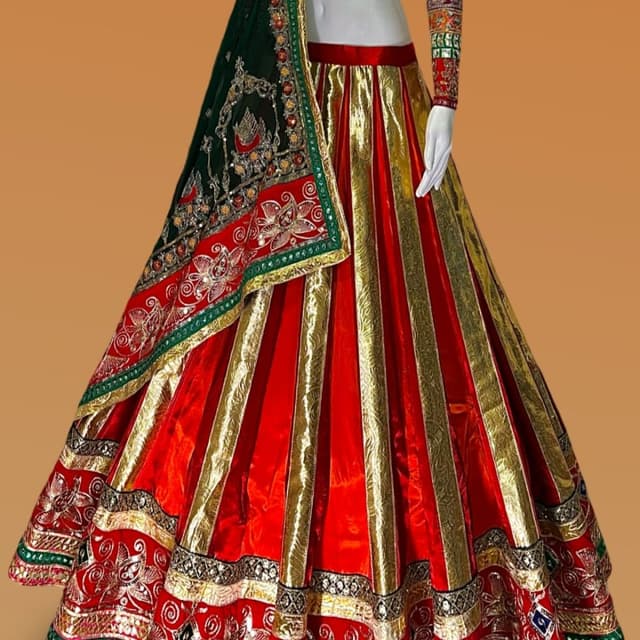 Red, Gold, Bottle Green, Multicolor Lehenga Choli