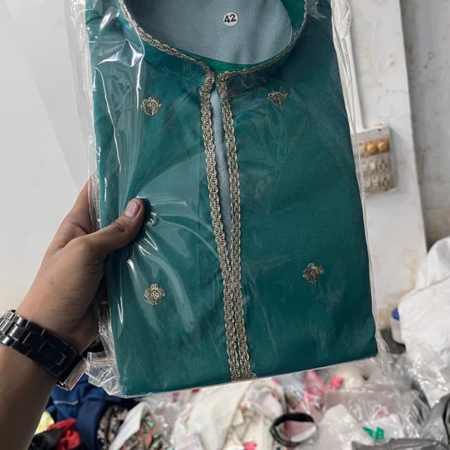 Deep Teal, Silver Kurta