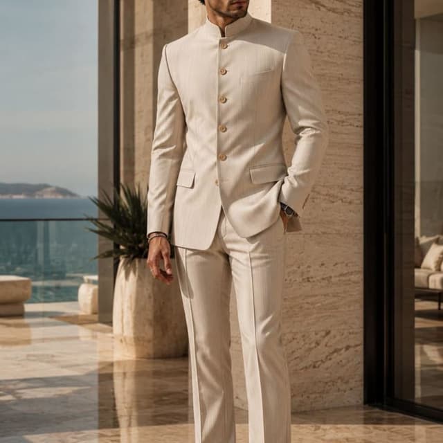 Off-white, Cream, Beige Jodhpuri Suit