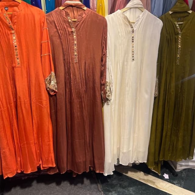 Rust Brown, Off-White Kurti/Tunic