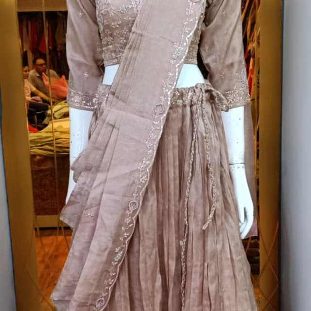 Dusty mauve or muted rose Lehenga Choli with dupatta