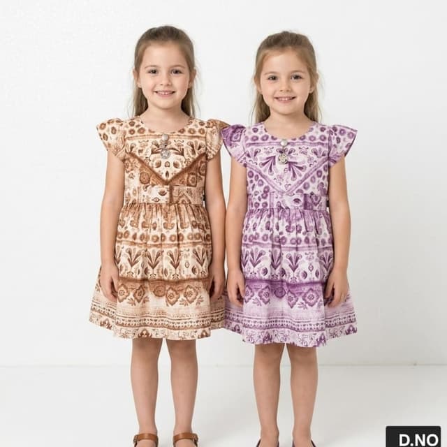 Brown and white, Purple and white Dress