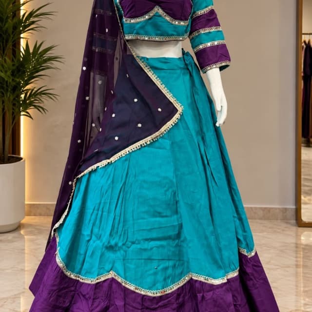 Teal and Deep Purple Lehenga Choli