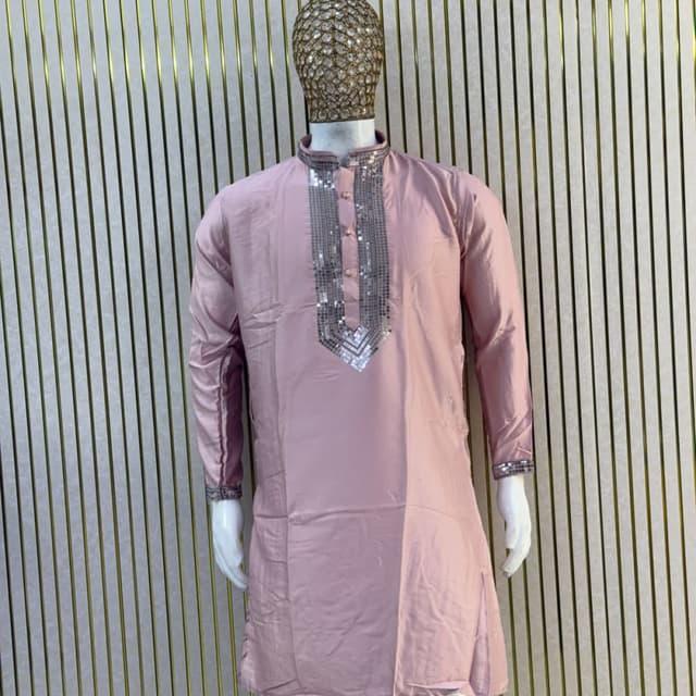 Dusty Pink, Silver Kurta