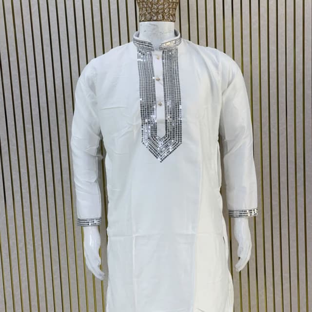 White and Silver Kurta