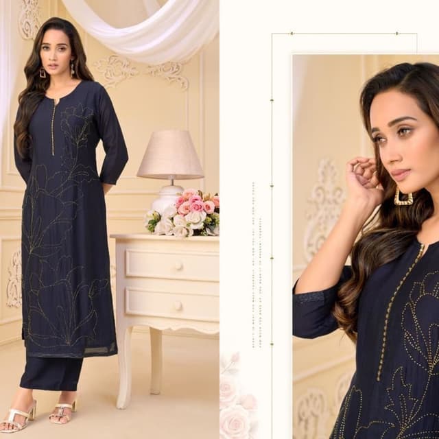 Midnight blue or dark charcoal Kurti or Tunic