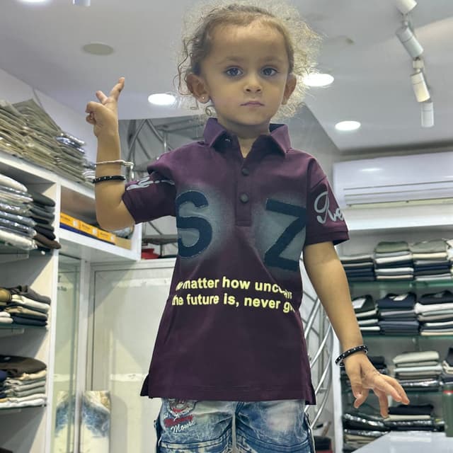 Deep purple, dark grey, light blue, white, yellow Polo shirt and shorts set