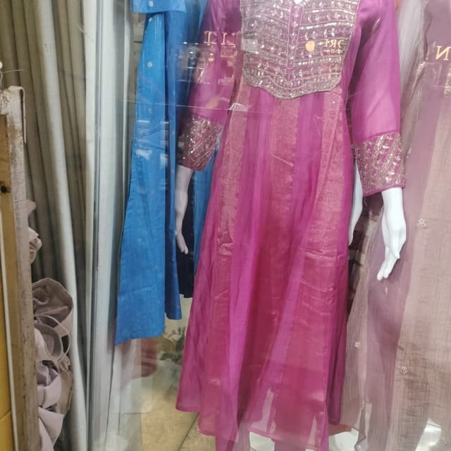 Deep pink/magenta with metallic gold accents Salwar Kameez/Kurta Set