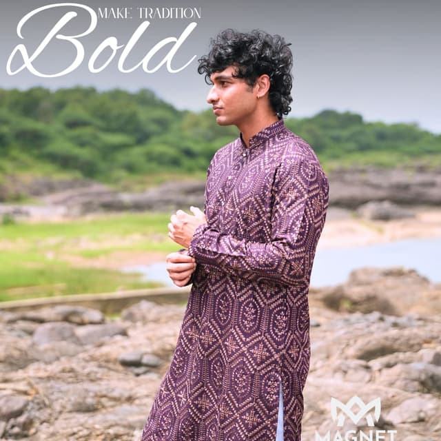 Deep Plum/Purple and Copper/Bronze Kurta