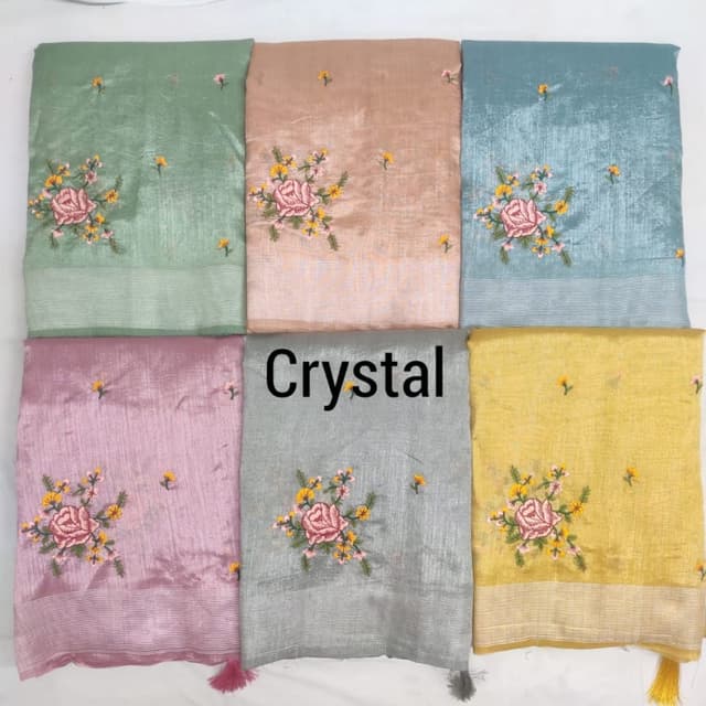 Crestel resham butta Saree