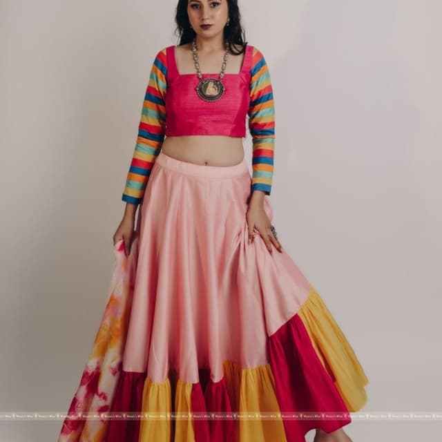 Pink, Rainbow, Yellow, Red Lehenga Choli