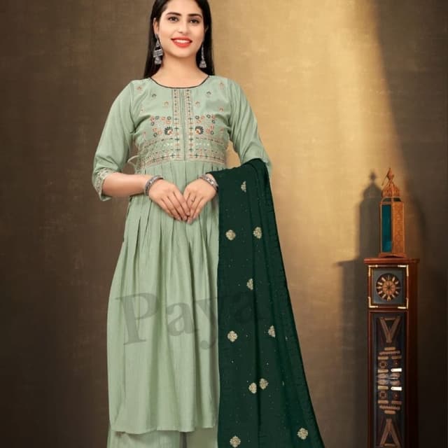 Light Green plazo pair