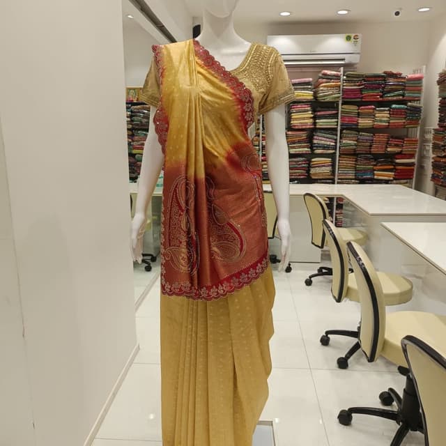 Yellow and Red Saree