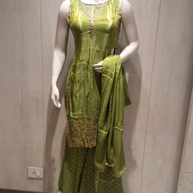 Green and Gold Salwar Kameez