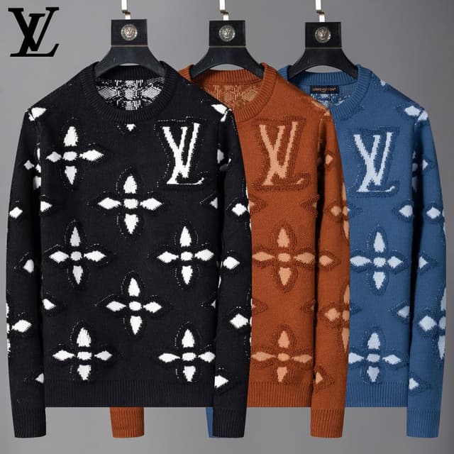 Black, Brown, and Blue with White accents Sweater