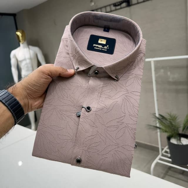 Mauve with subtle darker mauve floral pattern Shirt